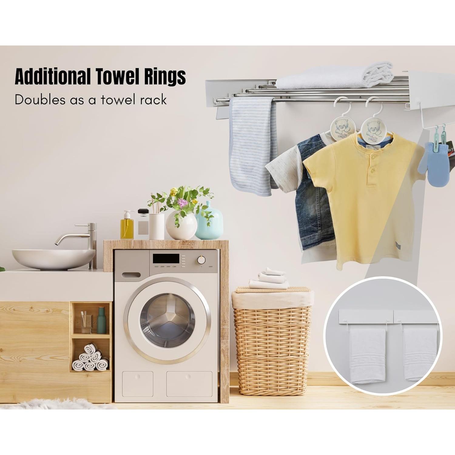 Estante de Secado Plegable Zentuary Home 80 cm Blanco