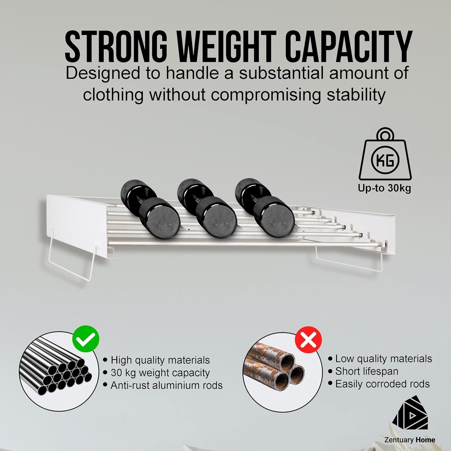 Estante de Secado Plegable Zentuary Home 80 cm Blanco