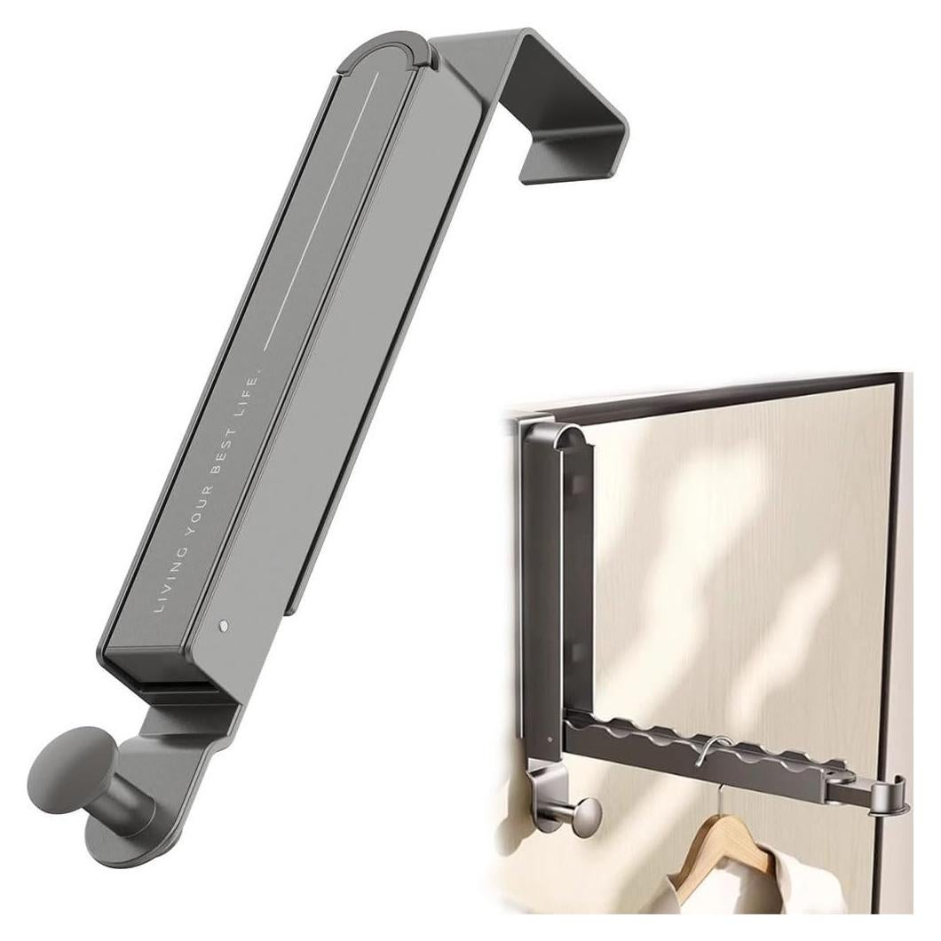 Secador de Ropa Plegable YTKJ Gris Espacial con Ganchos