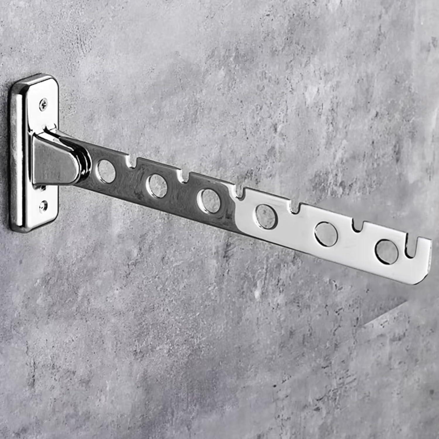 Perchero de Ropa Plegable ACNISM Montado en Pared Plata