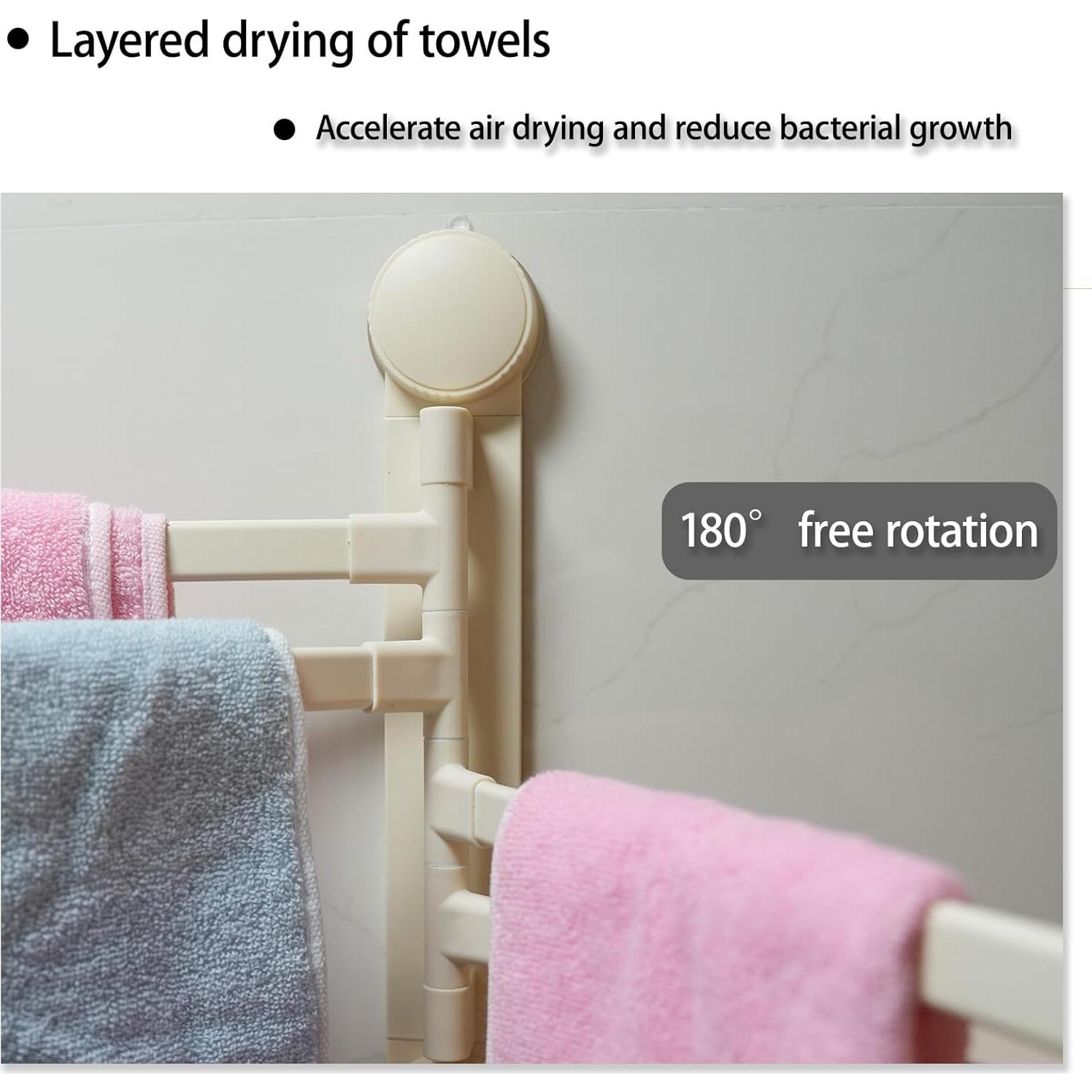 Soporte para Toallas FCWVP con Ventosa Plegable Blanco