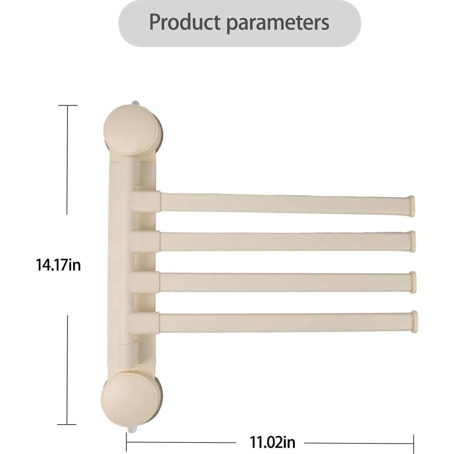 Soporte para Toallas FCWVP con Ventosa Plegable Blanco
