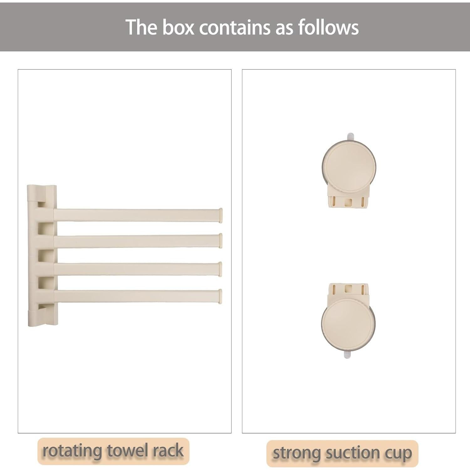 Soporte para Toallas FCWVP con Ventosa Plegable Blanco