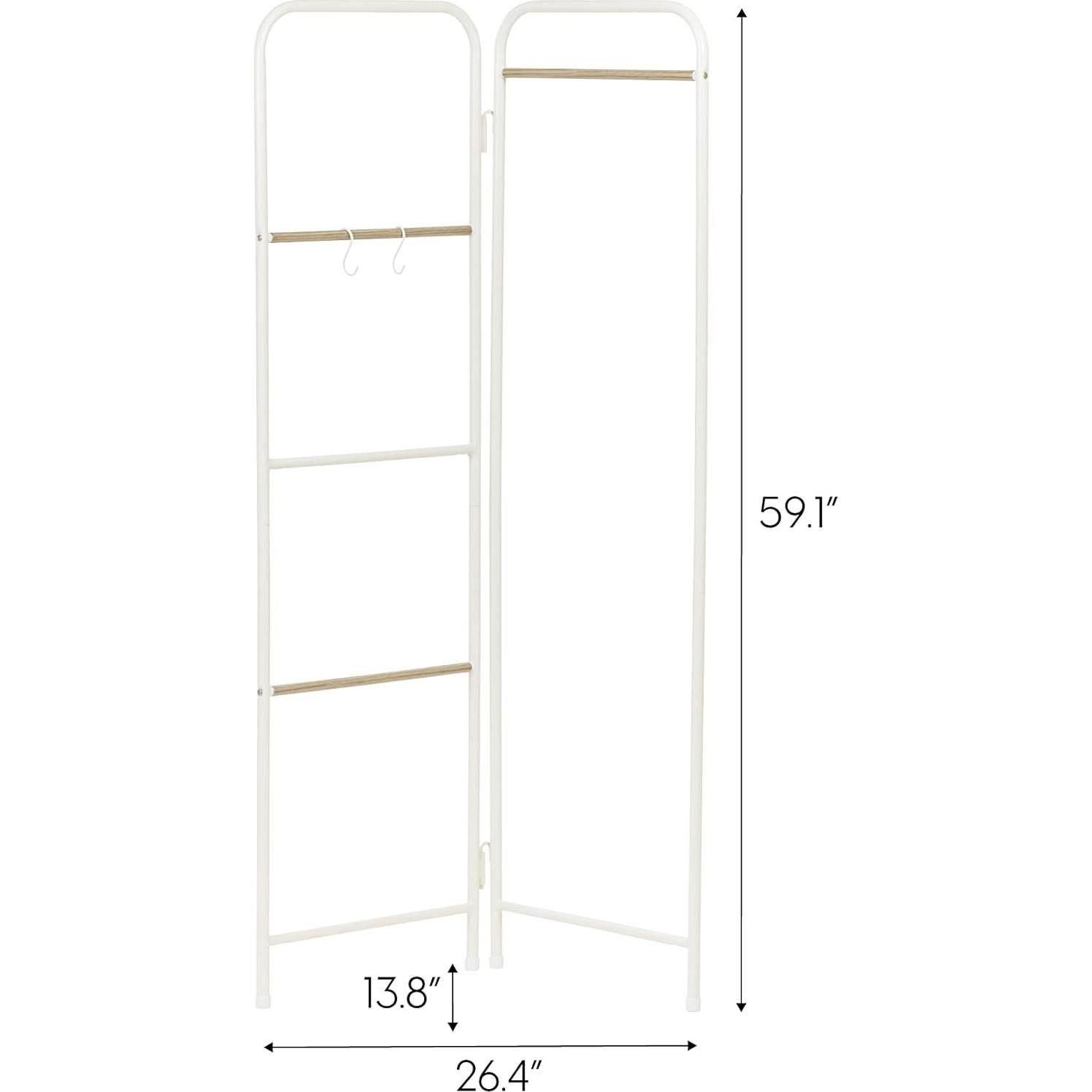 Perchero Plegable IRIS USA 2 Paneles Blanco Metal 150 cm
