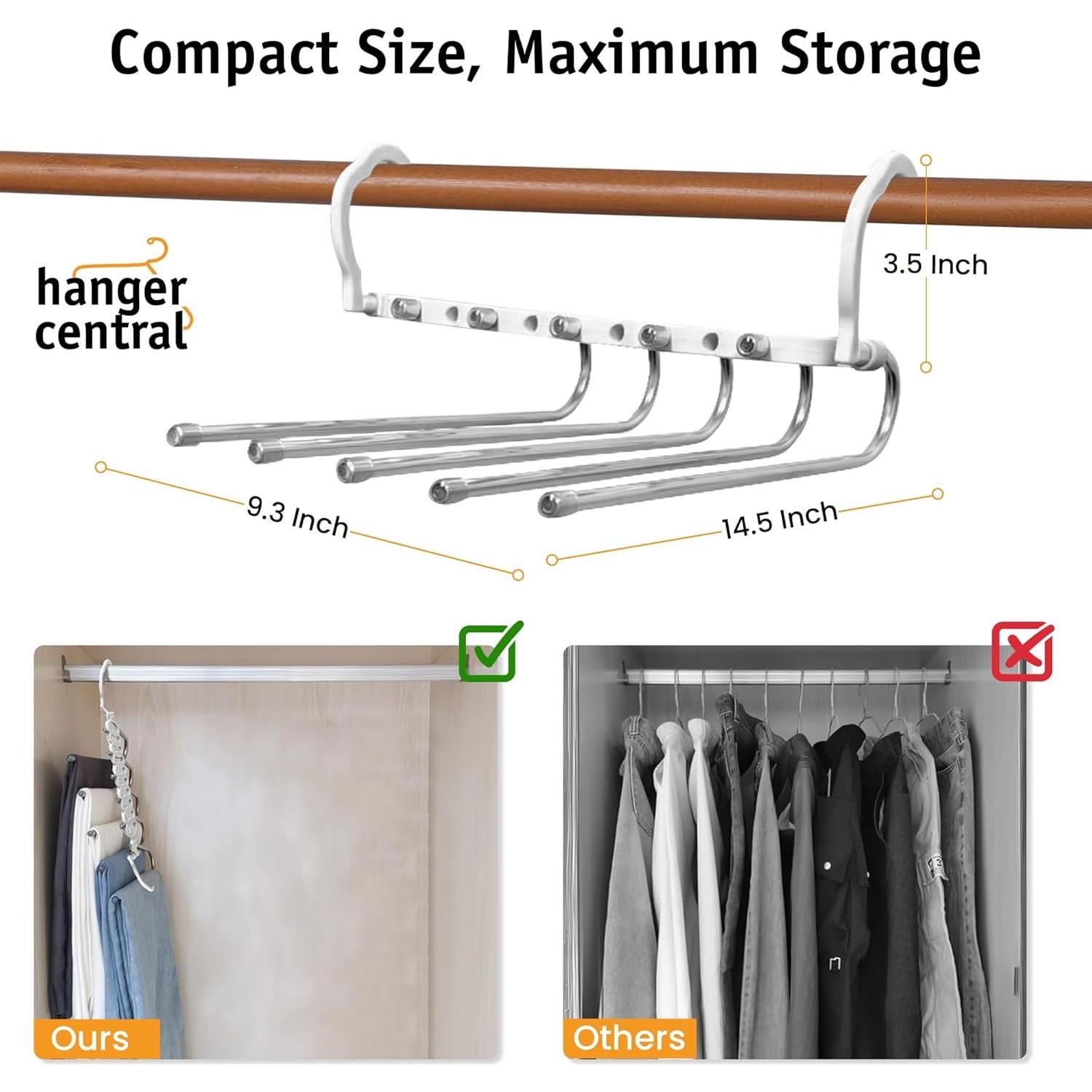 Perchero Central 2 Pack Plegable Antideslizante para Ropa