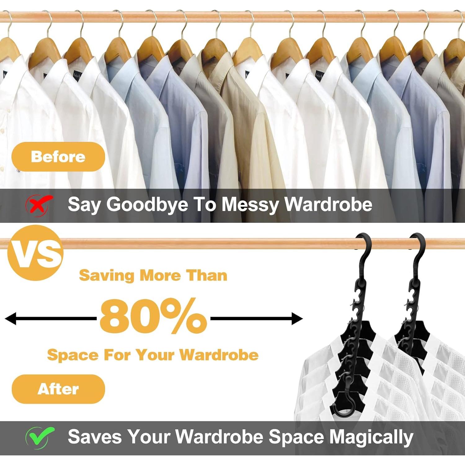 Organizadores de Closet HZZILEY - 24 Perchas Ahorra Espacio