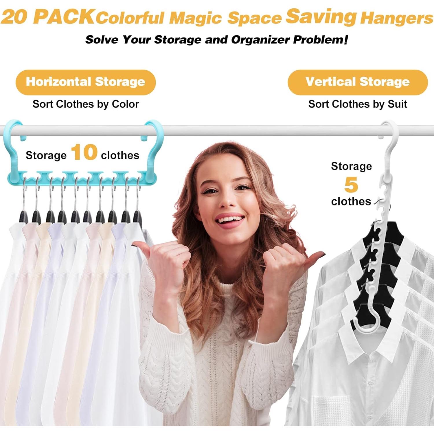 Organizadores de Closet HZZILEY - 24 Perchas Ahorra Espacio