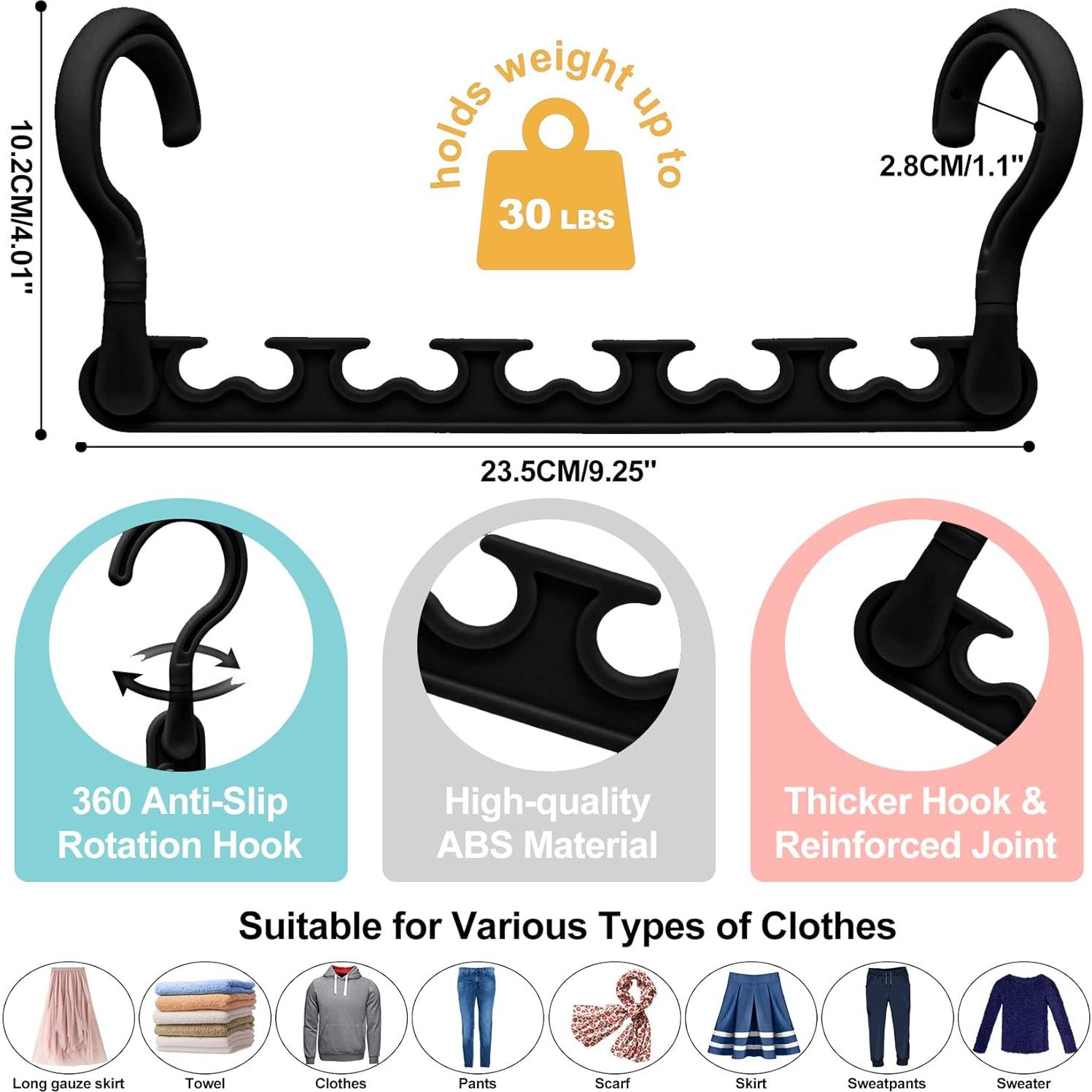 Organizadores de Closet HZZILEY - 24 Perchas Ahorra Espacio