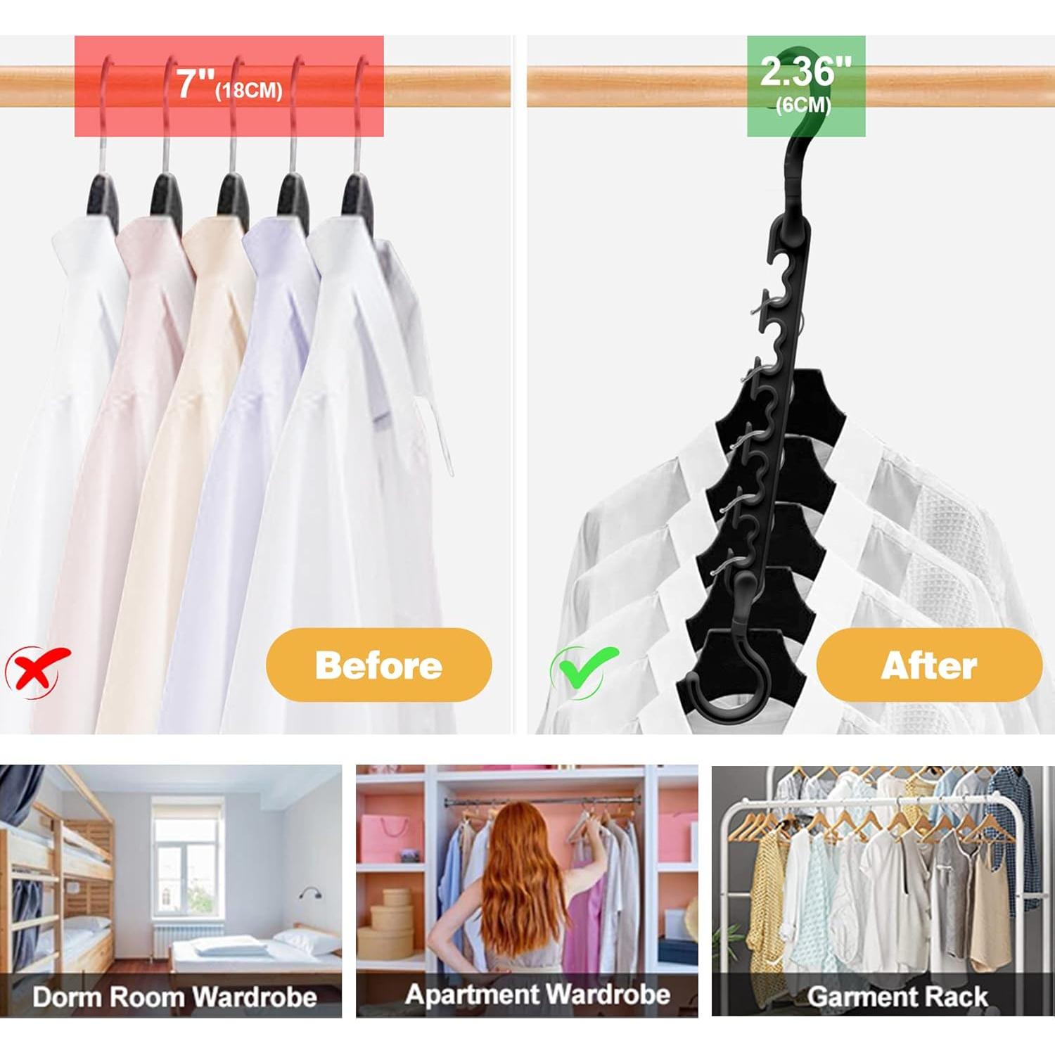 Organizadores de Closet HZZILEY - 24 Perchas Ahorra Espacio