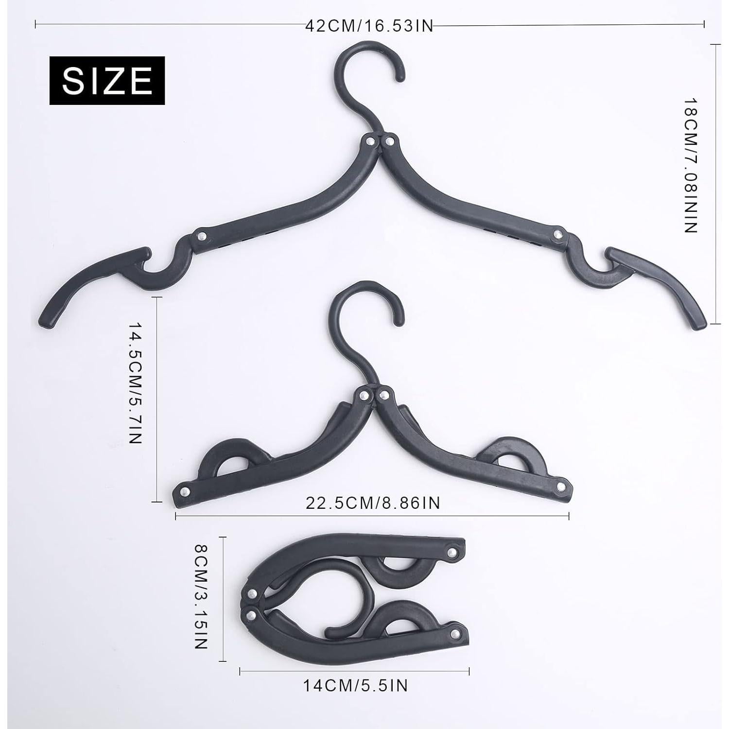 12 Perchas de Viaje Plegables Indistar Negras - Soporte Ropa