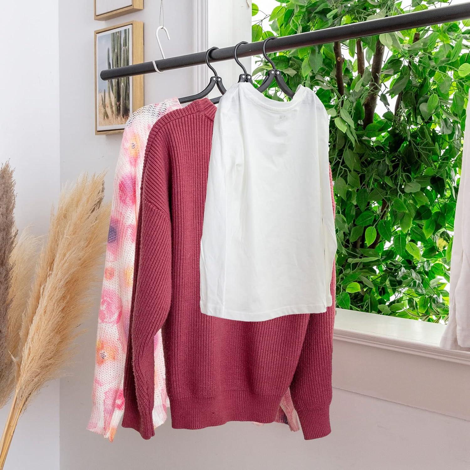 12 Perchas de Viaje Plegables Indistar Negras - Soporte Ropa