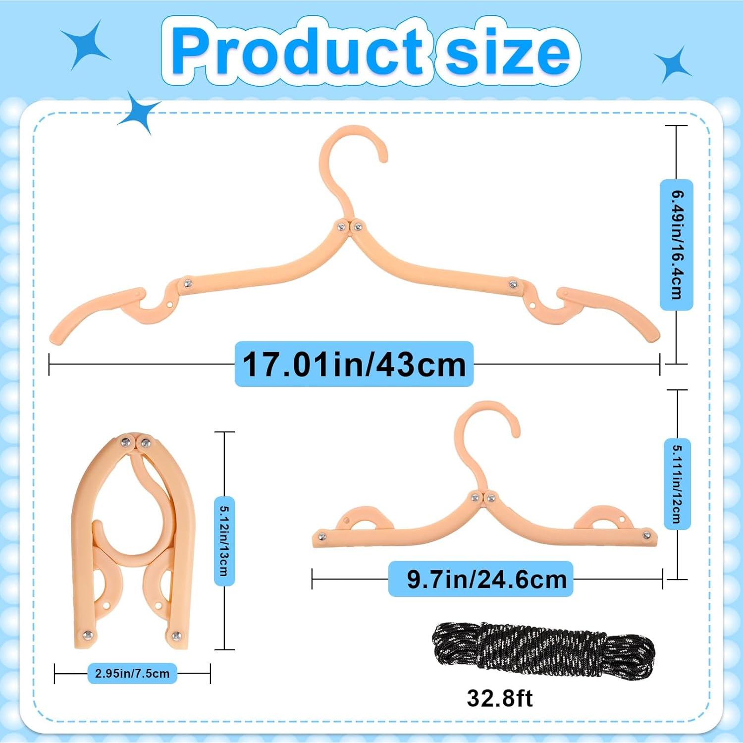 20 Perchas Plegables de Viaje Erinnmy - Antideslizantes y Ligeras