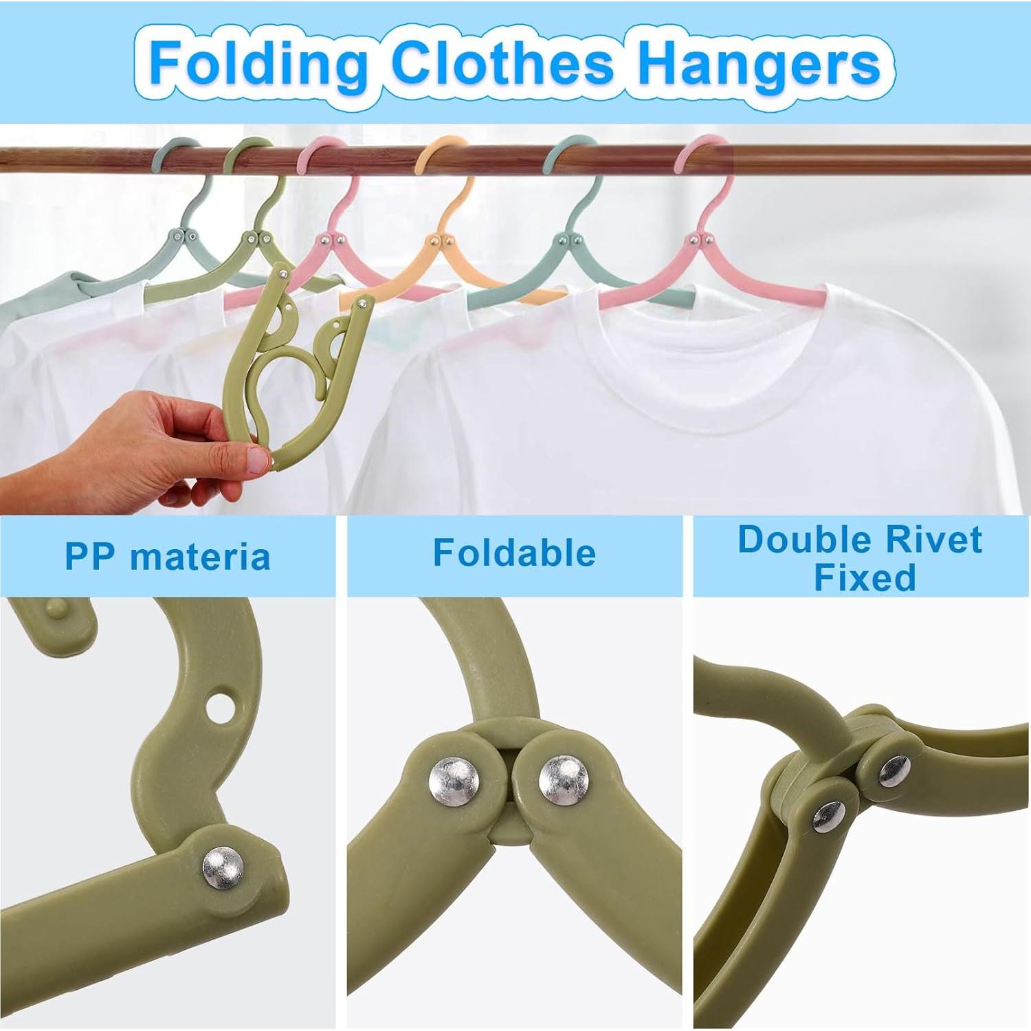 20 Perchas Plegables de Viaje Erinnmy - Antideslizantes y Ligeras