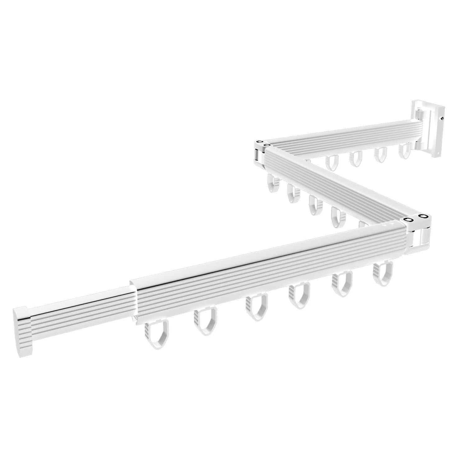 Estante Plegable para Secar Ropa NSCMQSL Blanco Montado en Pared