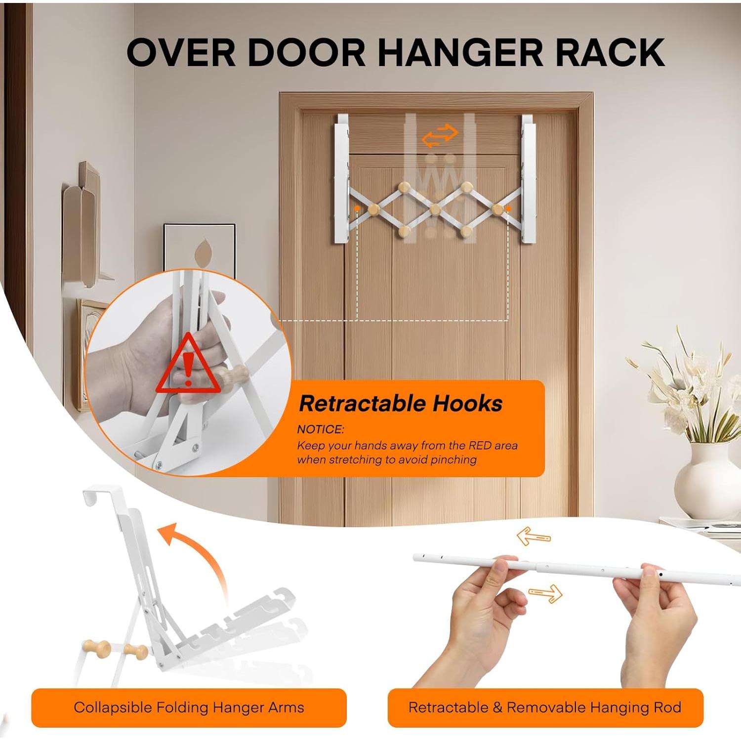 Estante de Secado sobre la Puerta FYY - 7 Ganchos Plegable