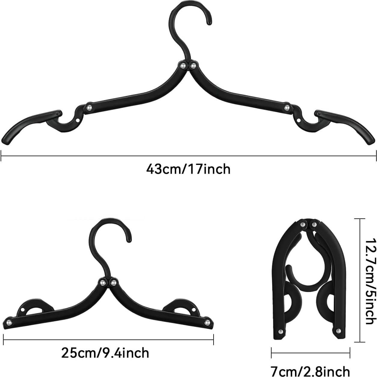Percha Plegable de Viaje Heshebuy Multifuncional Negra