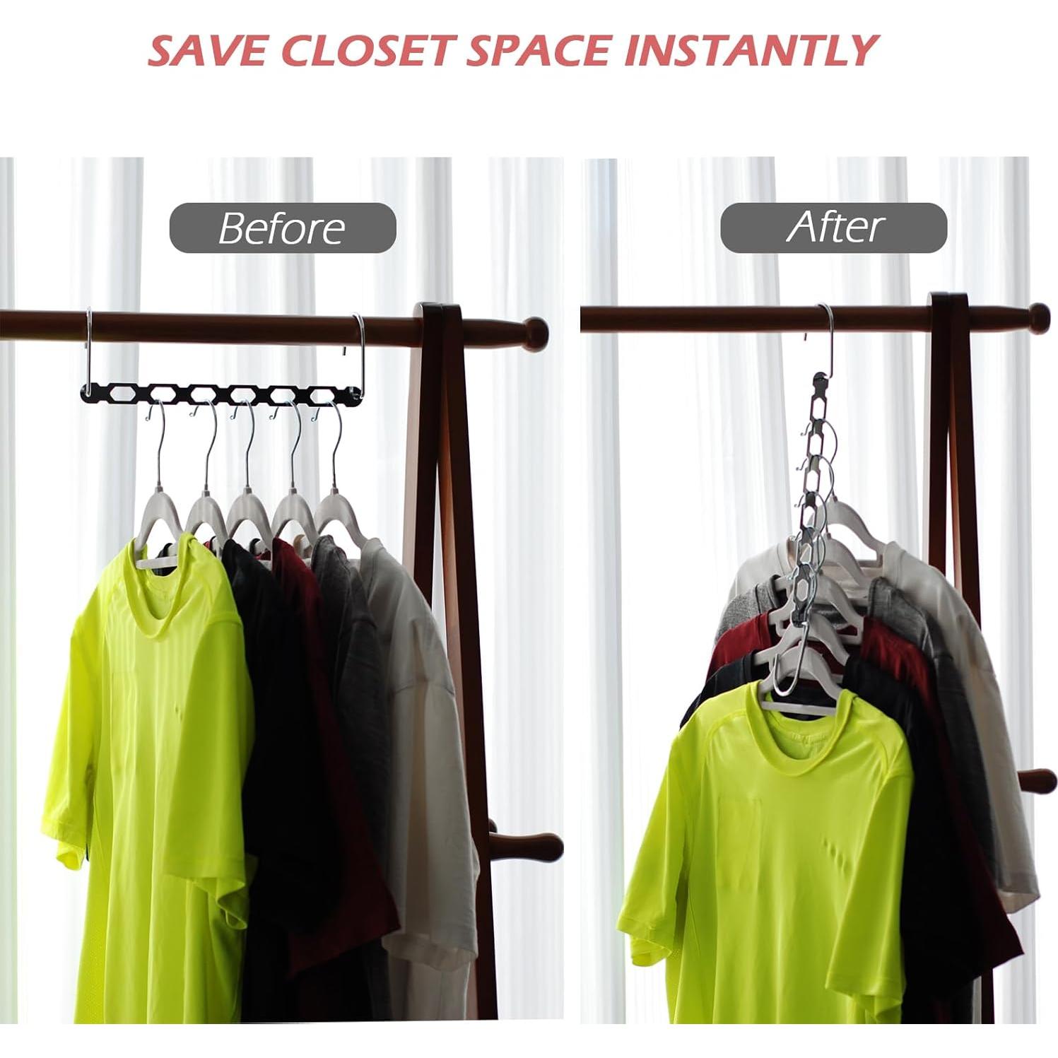 Perchas Ahorradoras de Espacio TREES & BREEZE 10 Piezas Metal