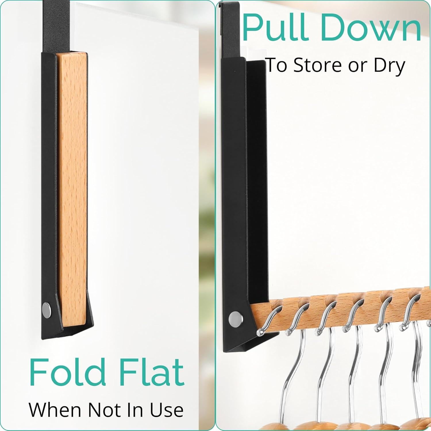 Perchero sobre la puerta TERRA HOME negro plegable 1 pieza