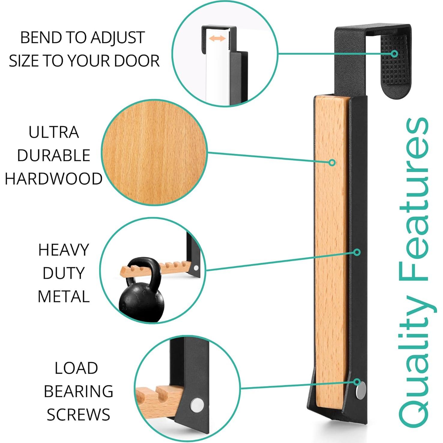 Perchero sobre la puerta TERRA HOME negro plegable 1 pieza