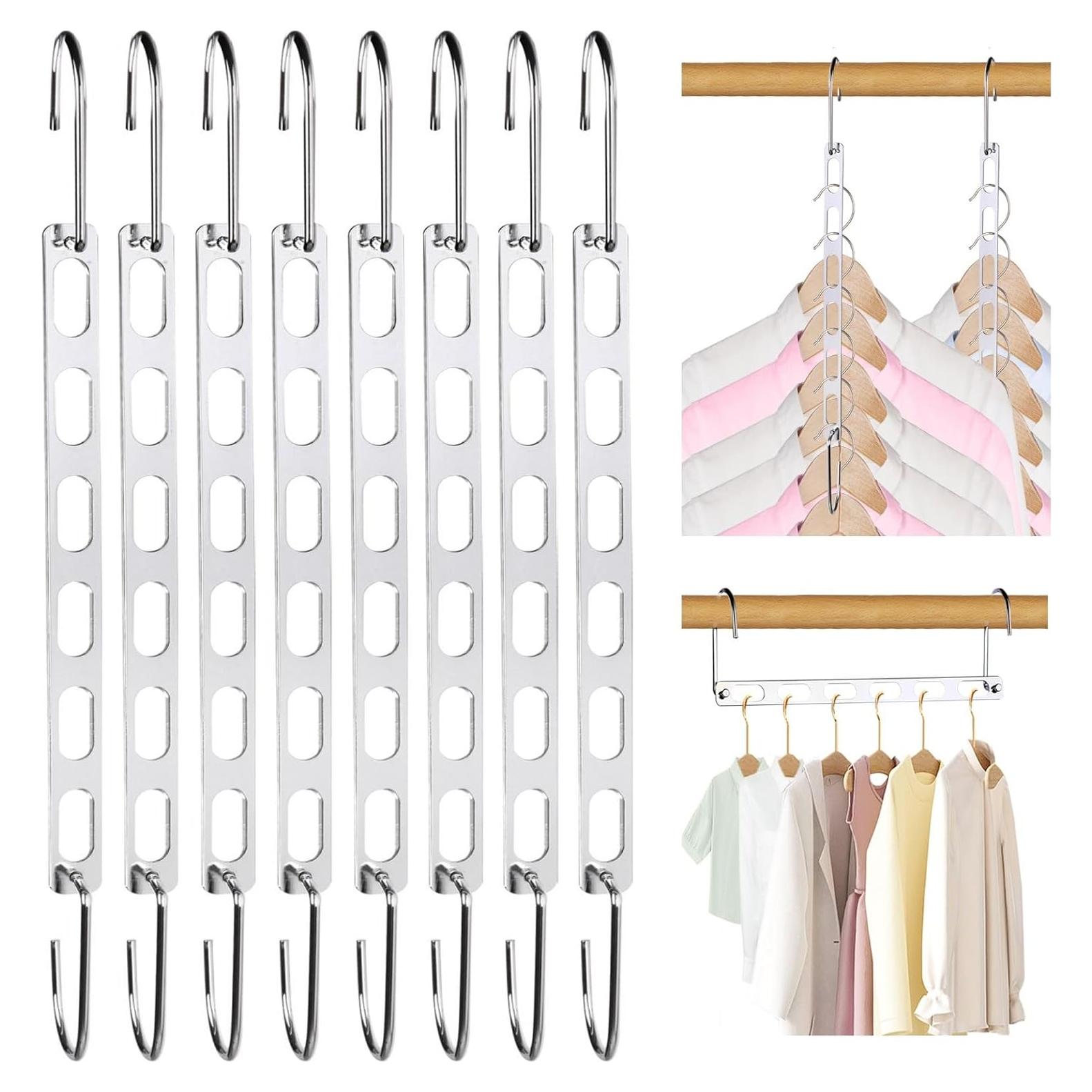 8 Perchas Ahorra Espacio Genérico Plegables Metal 0.57 kg