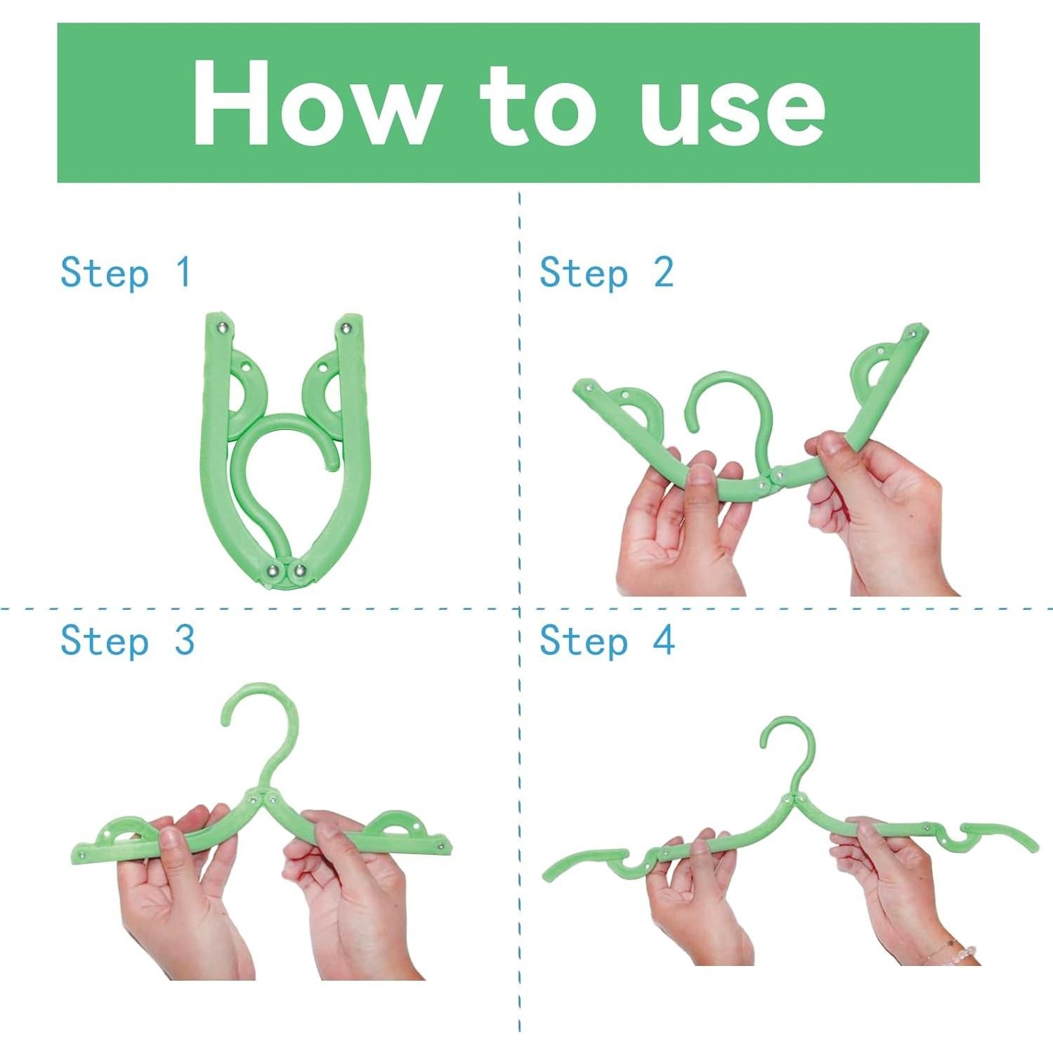 10 Perchas de Viaje Plegables ZSFUMYU Coloridas 46x16.5cm