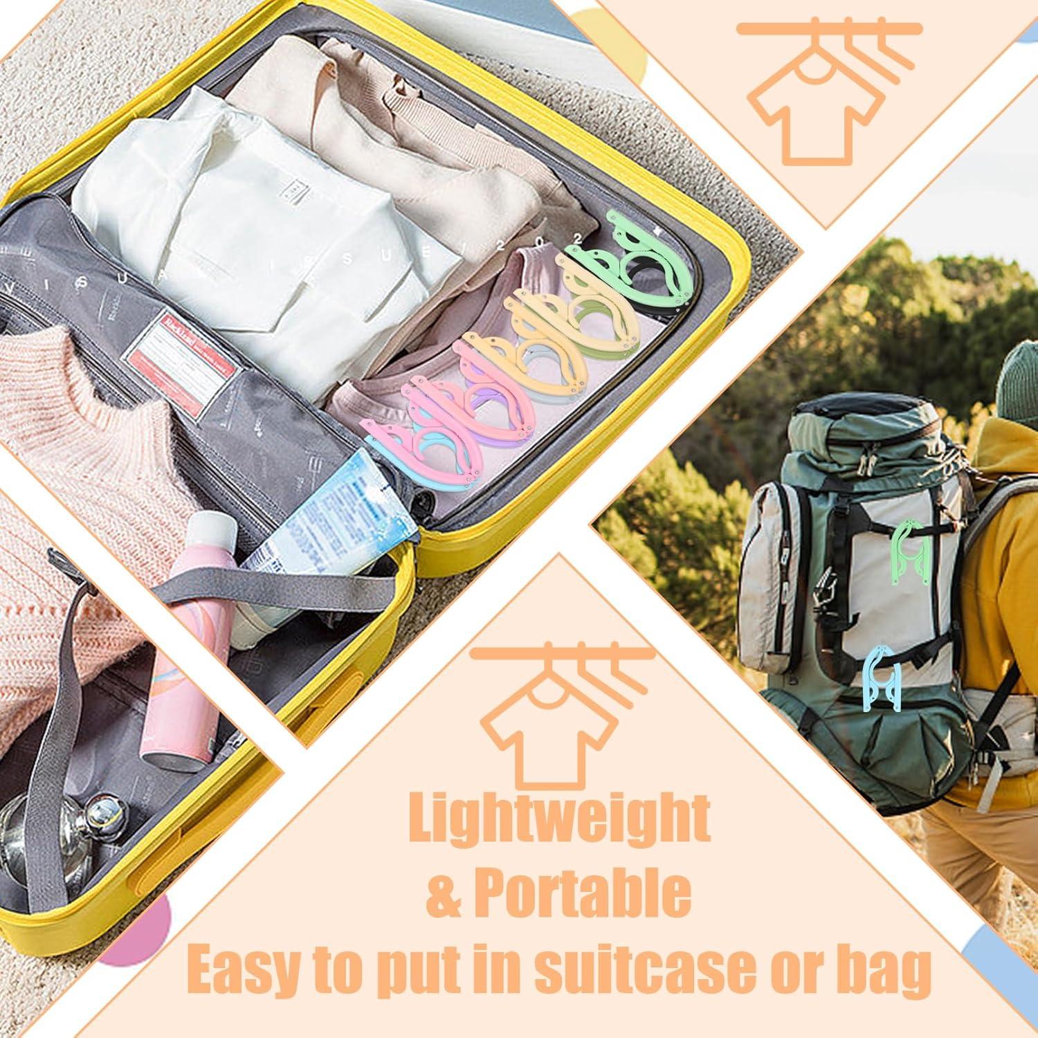 40 Perchas Plegables Dazarey para Viaje y Hogar Multicolor