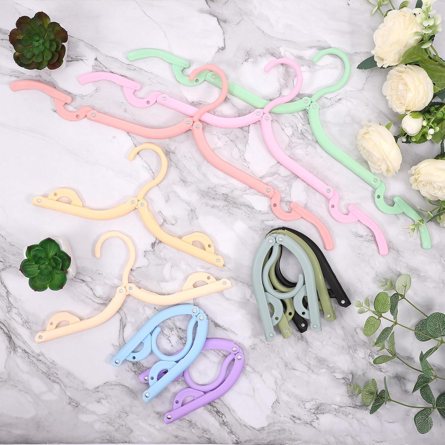 40 Perchas Plegables Dazarey para Viaje y Hogar Multicolor