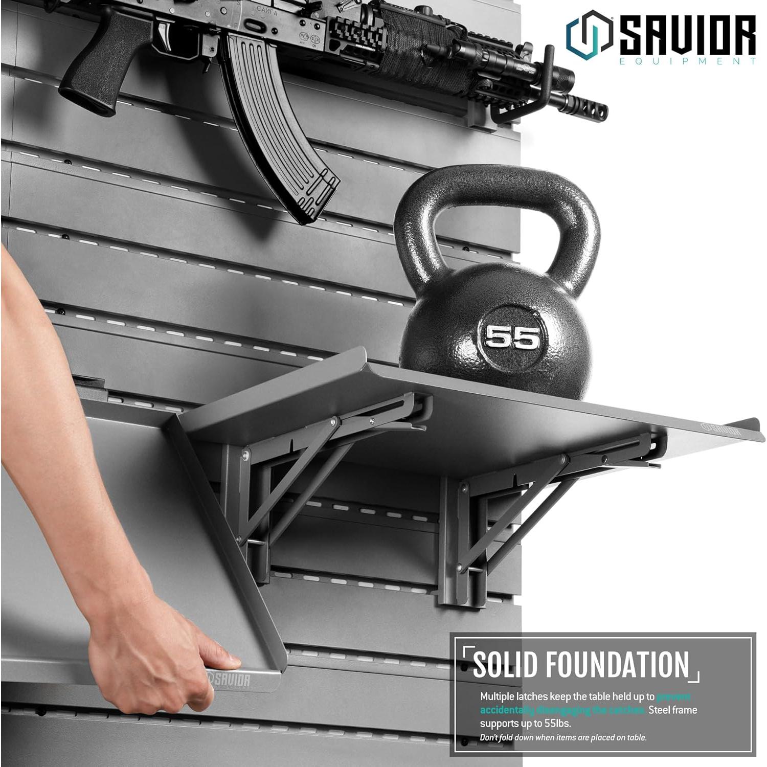 Estante de Pared Plegable Equipos Savior 43 cm Gris Soporte