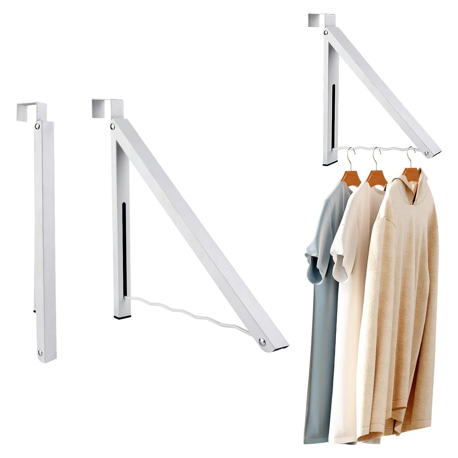 Organizador de Perchas Plegable RMERVE 2 Pcs Blanco 33x28 cm