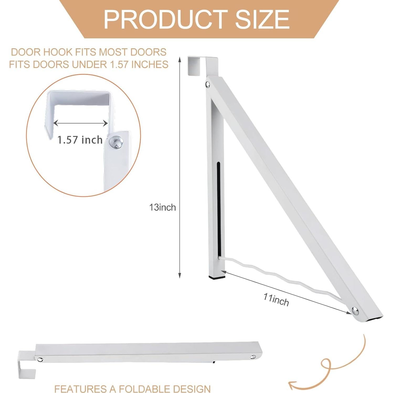 Organizador de Perchas Plegable RMERVE 2 Pcs Blanco 33x28 cm