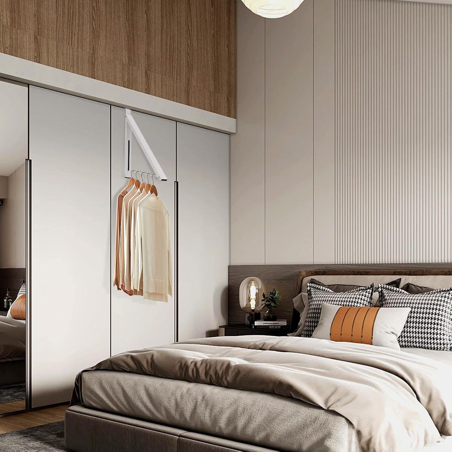 Organizador de Perchas Plegable RMERVE 2 Pcs Blanco 33x28 cm