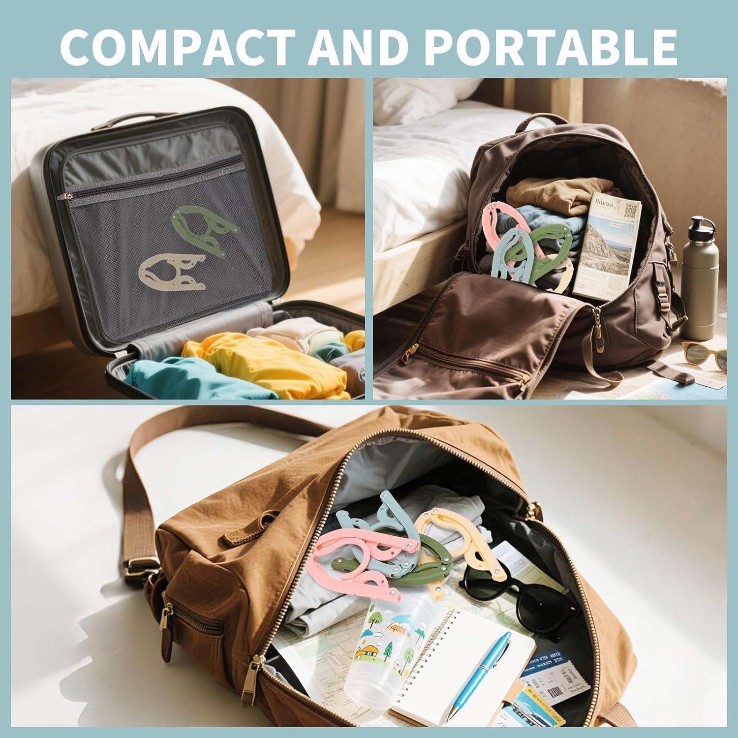 Perchas de Viaje Plegables Actmuen 50 Pcs Livianas Multicolor