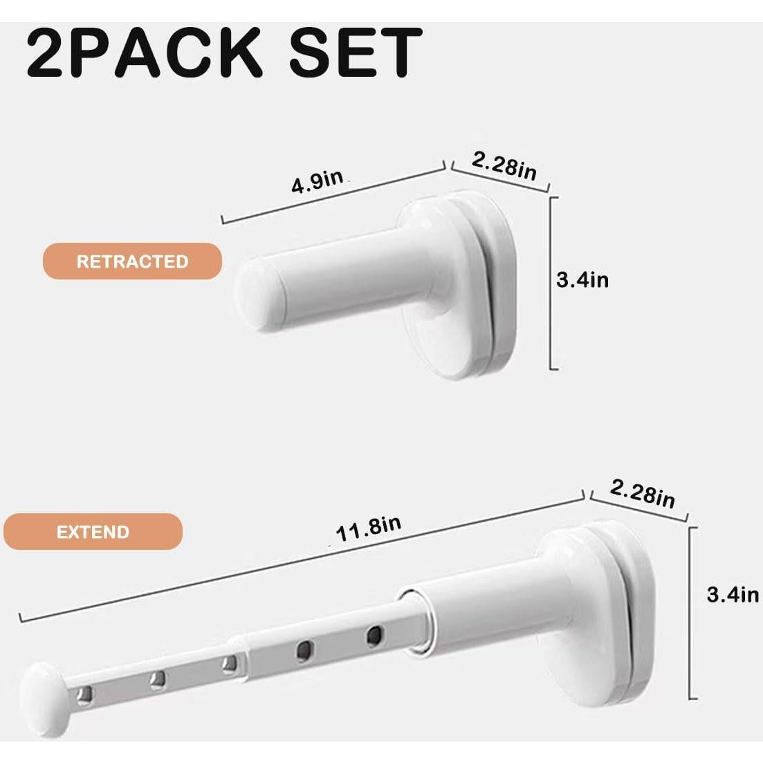 Perchero Retráctil Euthymiaze para Secar Ropa de Viaje - 2 Unidades
