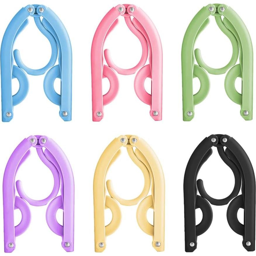 18 Perchas Plegables de Viaje Heshebuy Multicolor