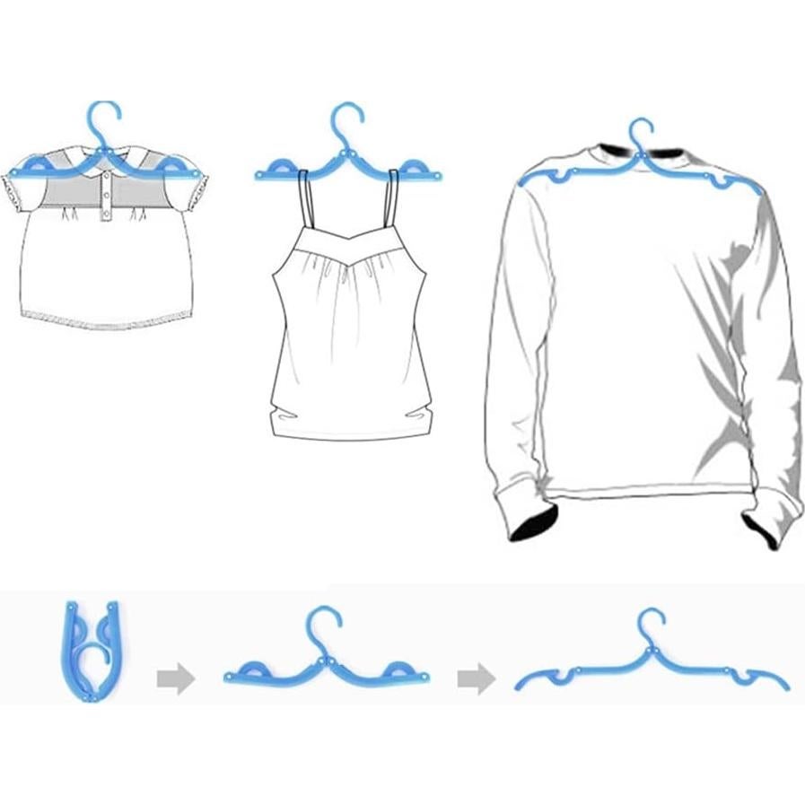 18 Perchas Plegables de Viaje Heshebuy Multicolor