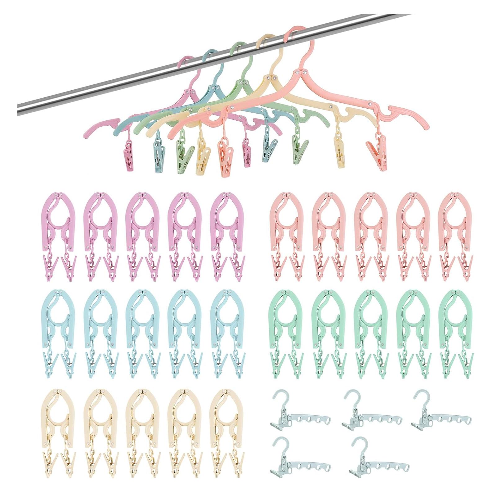 Juego de 25 Perchas Plegables Yuxitia para Viaje - Ahorra Espacio