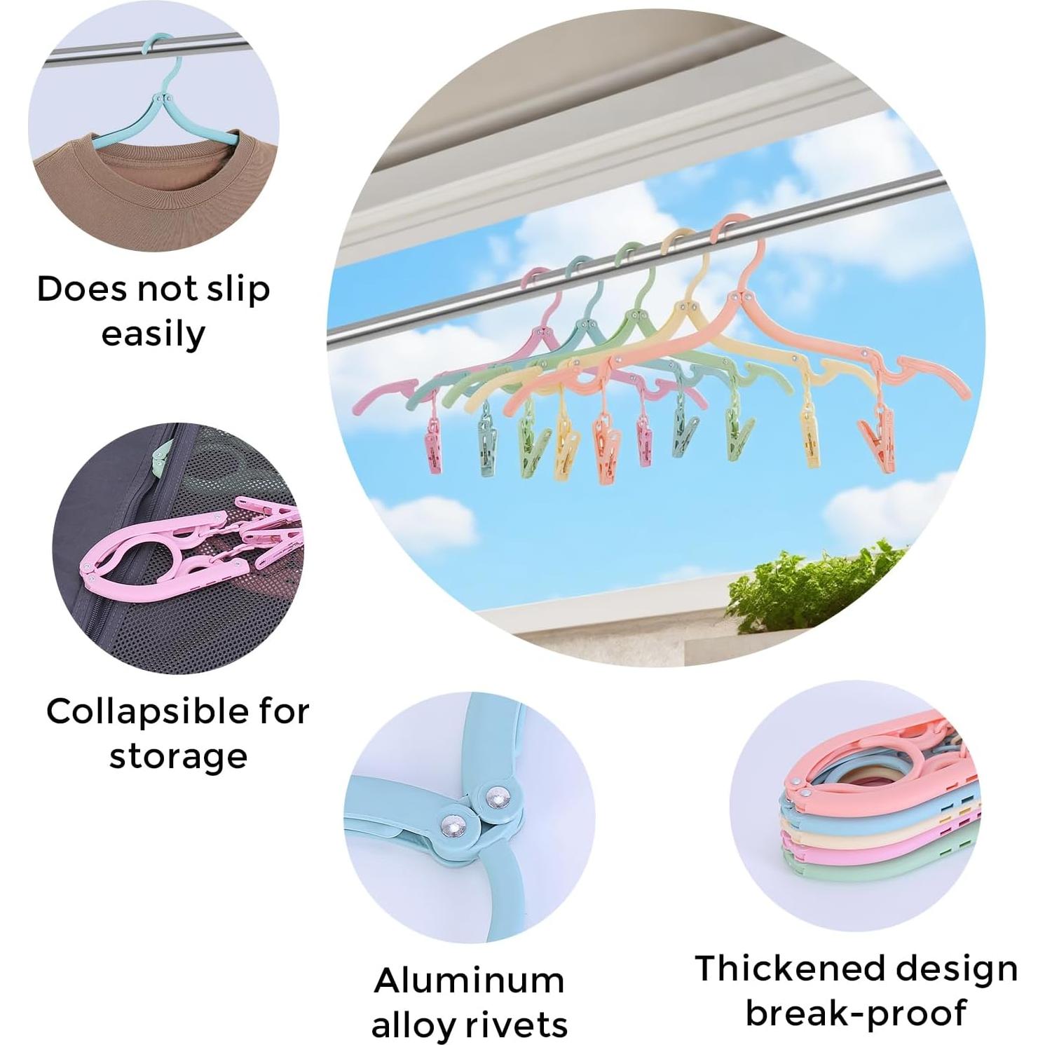 Juego de 25 Perchas Plegables Yuxitia para Viaje - Ahorra Espacio