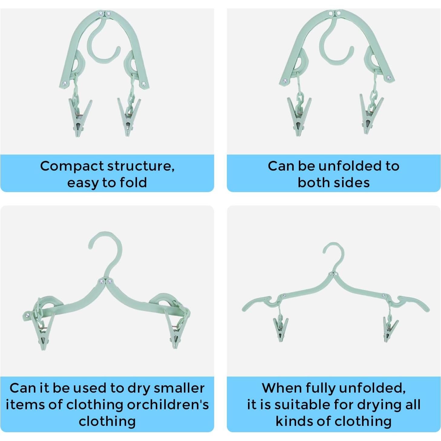 Juego de 25 Perchas Plegables Yuxitia para Viaje - Ahorra Espacio