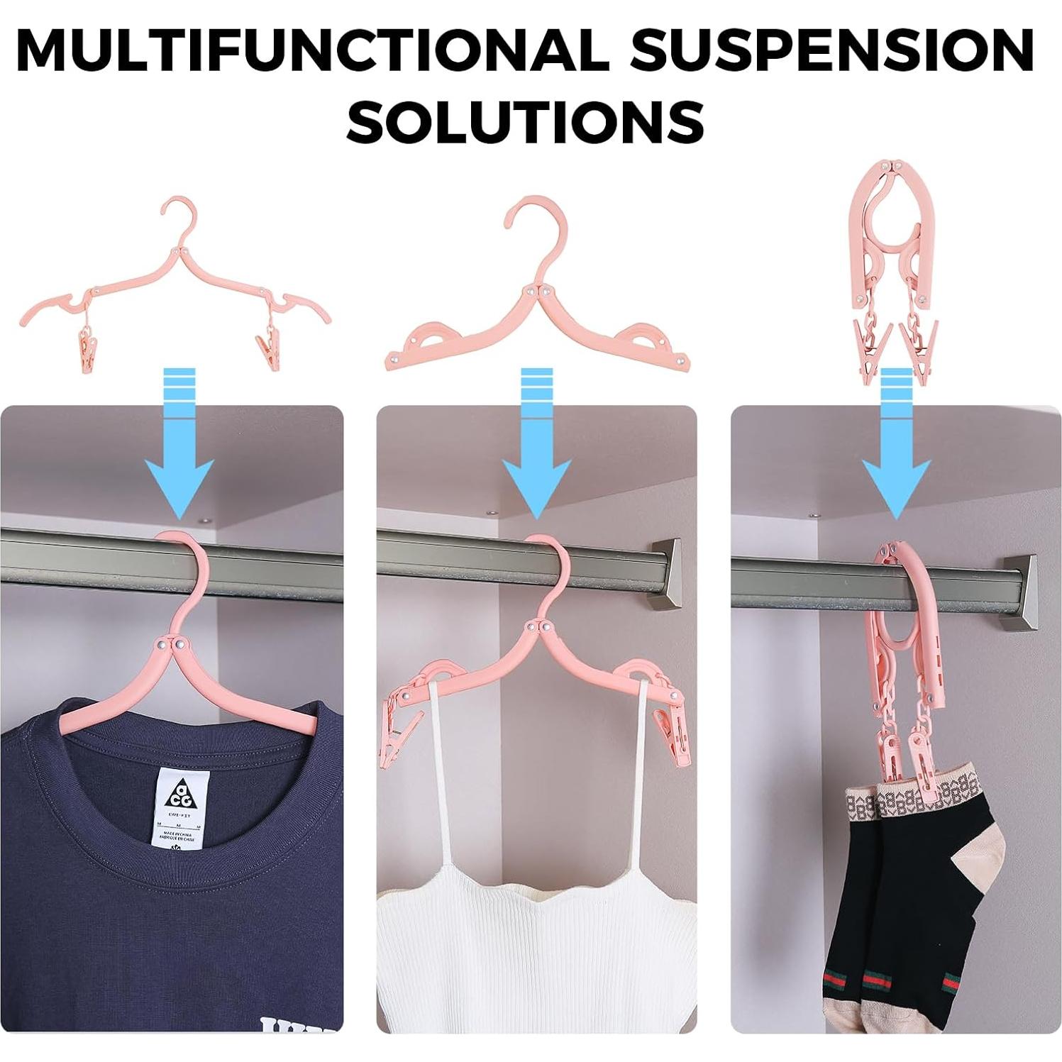 Juego de 25 Perchas Plegables Yuxitia para Viaje - Ahorra Espacio