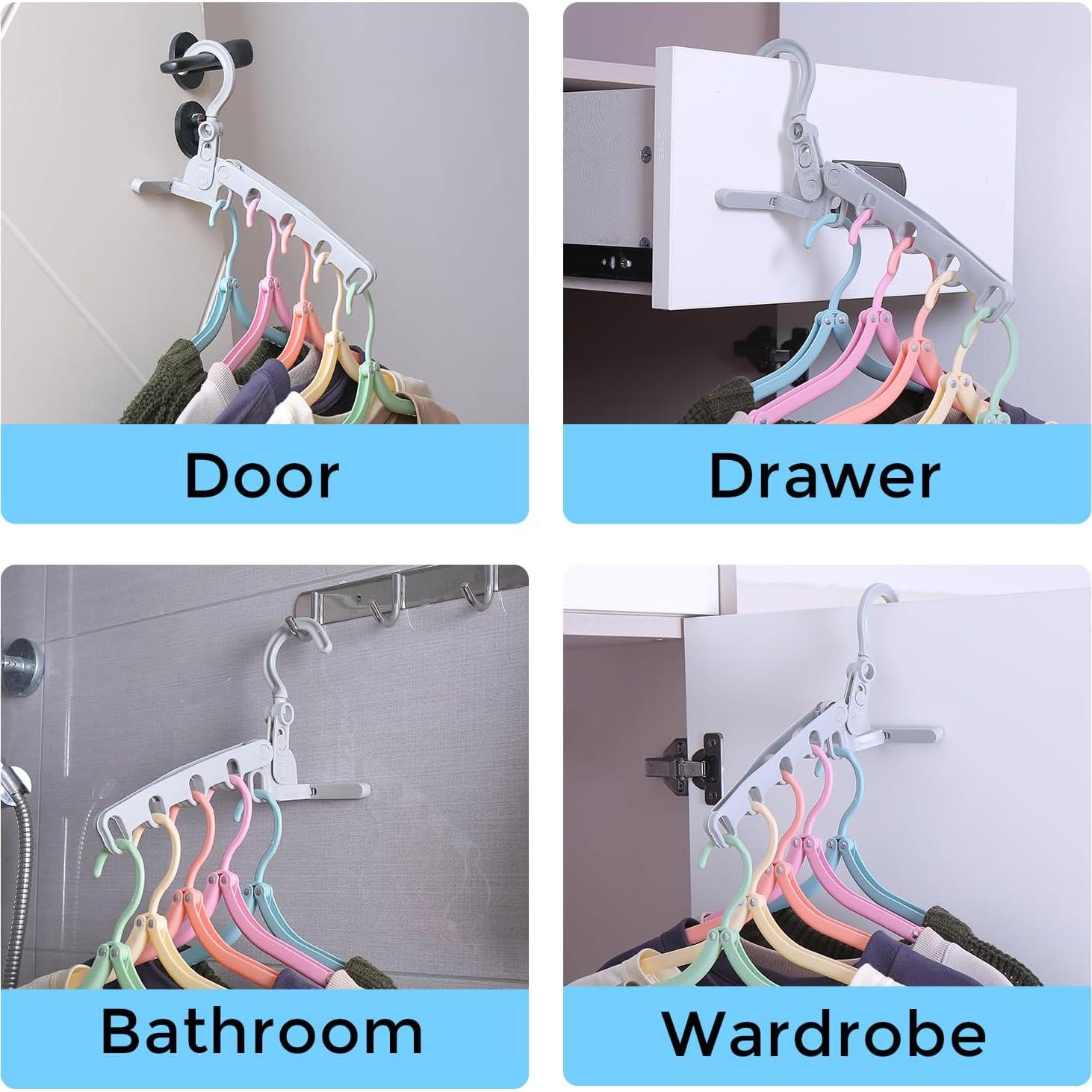 Juego de 25 Perchas Plegables Yuxitia para Viaje - Ahorra Espacio