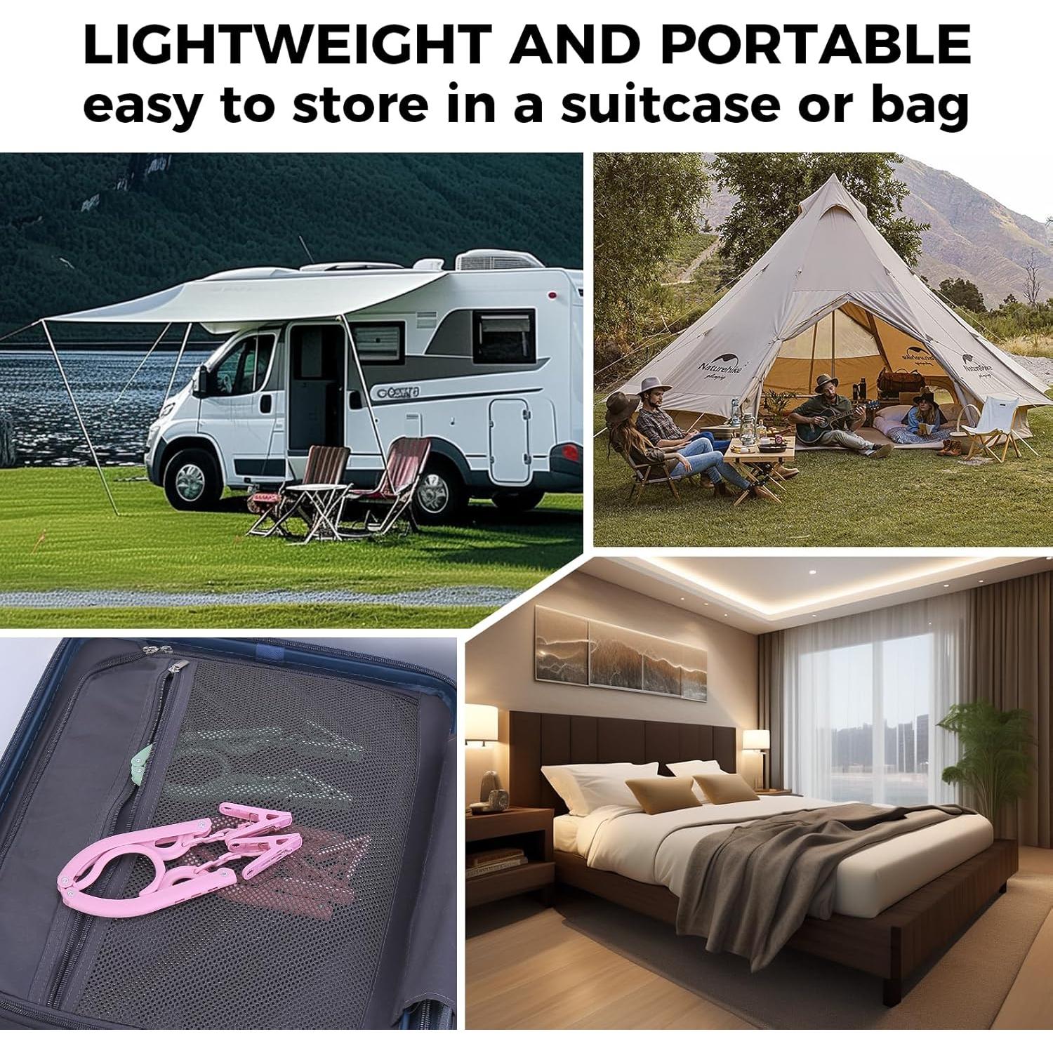 Juego de 25 Perchas Plegables Yuxitia para Viaje - Ahorra Espacio