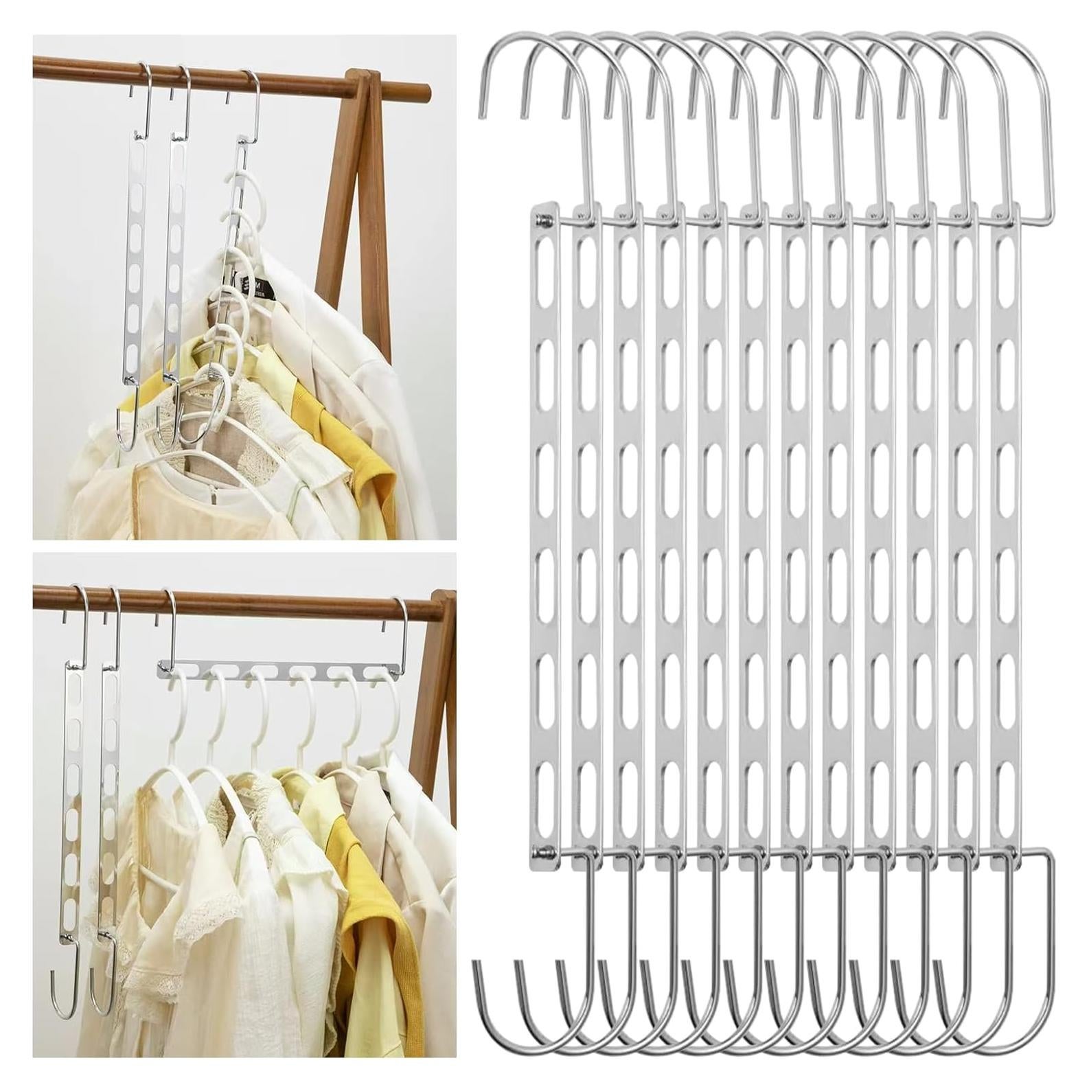 12 Perchas Metálicas Plegables WONGPERG Ahorra Espacio 0.91kg