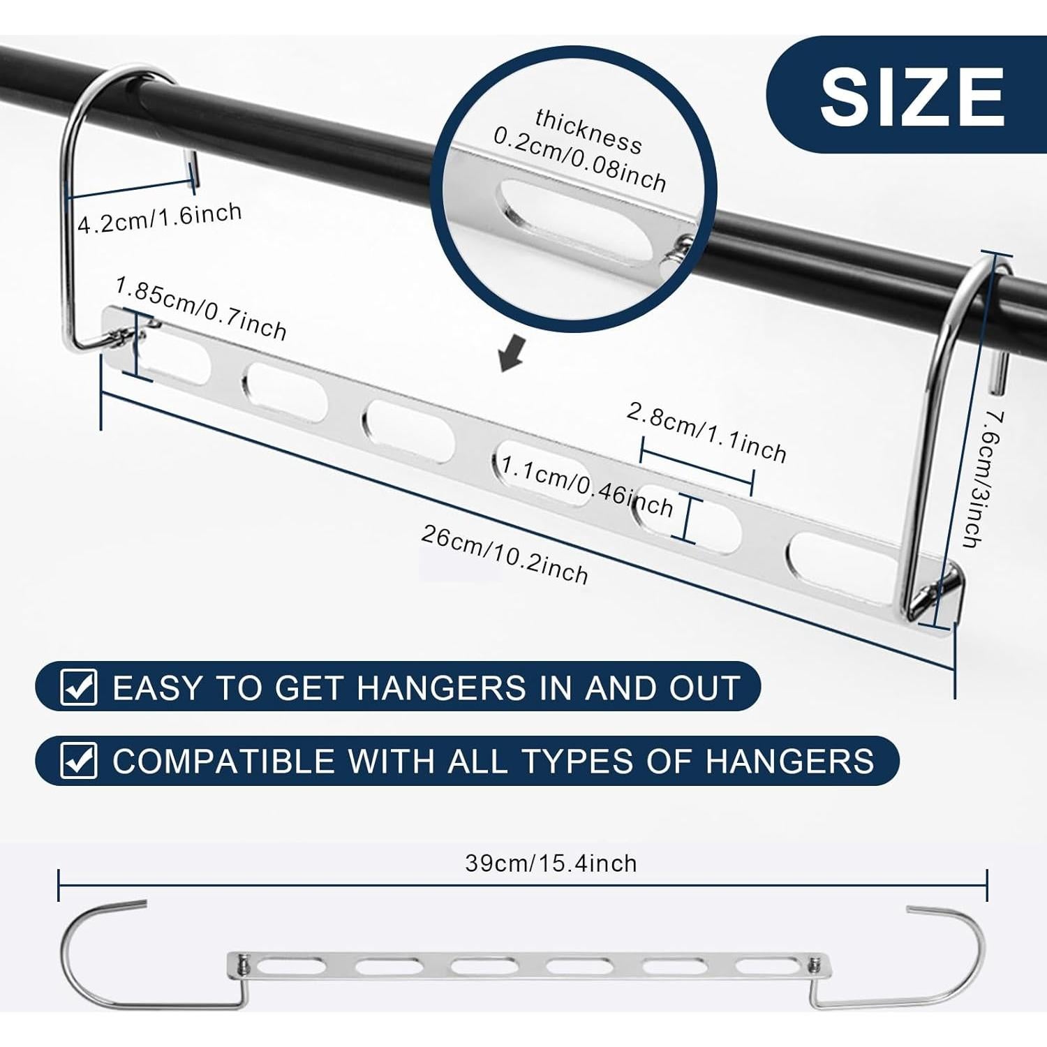 12 Perchas Metálicas Plegables WONGPERG Ahorra Espacio 0.91kg