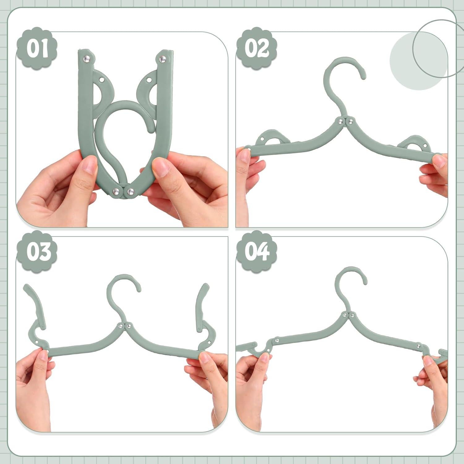 24 Perchas de Viaje Plegables Teenyyou Antideslizantes