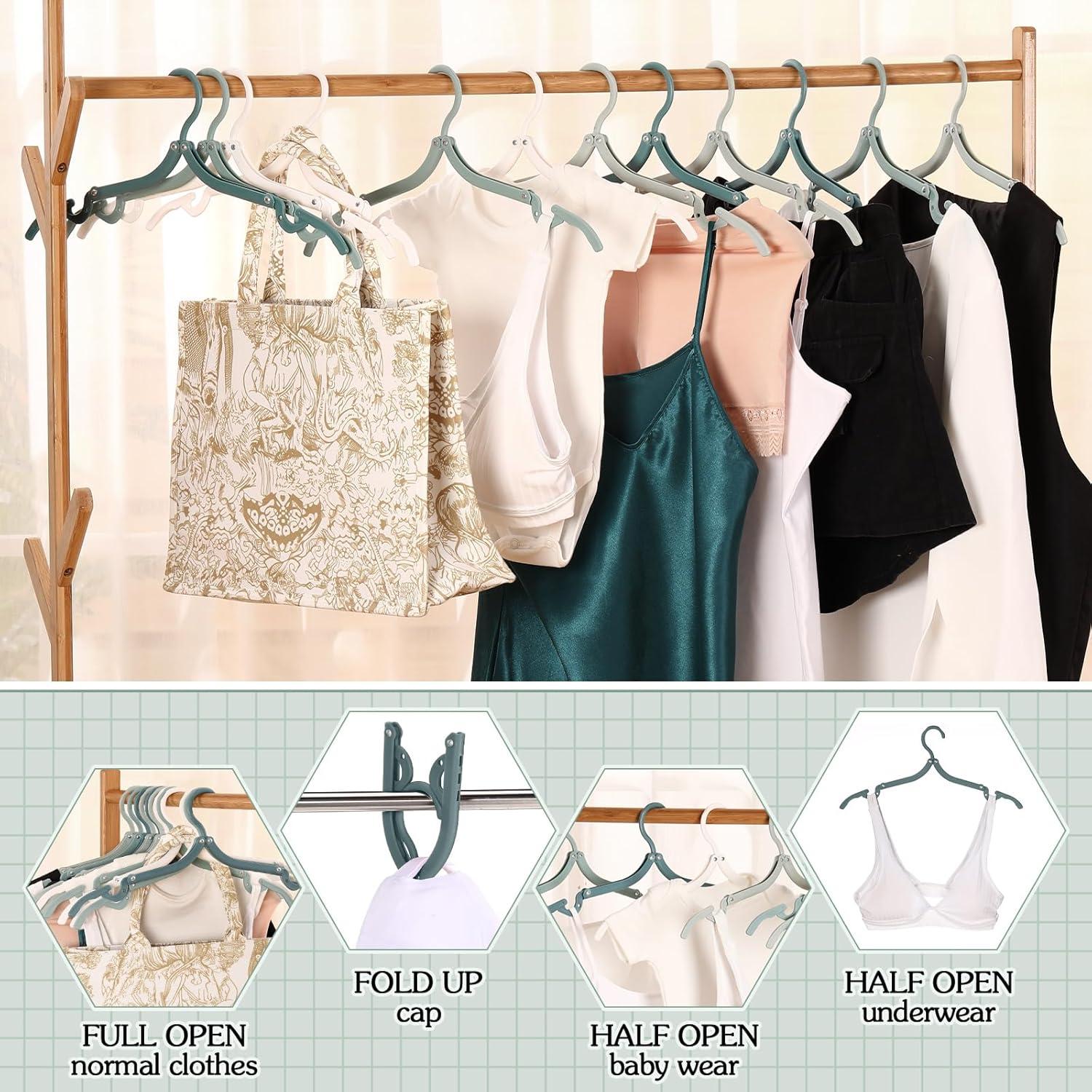 24 Perchas de Viaje Plegables Teenyyou Antideslizantes