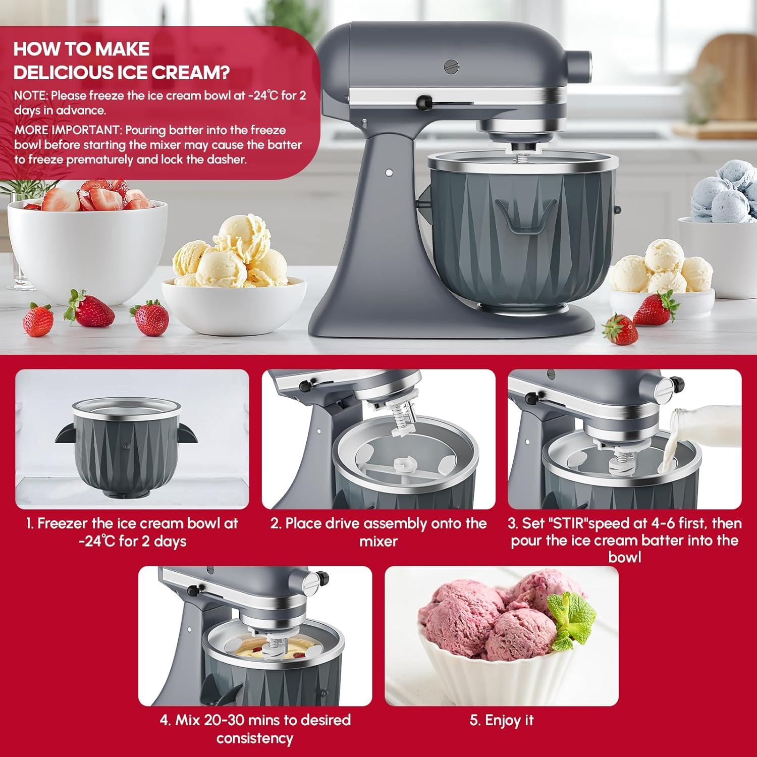 Accesorio Hacedor de Helados InnoMoon para Batidora KitchenAid 1.89L