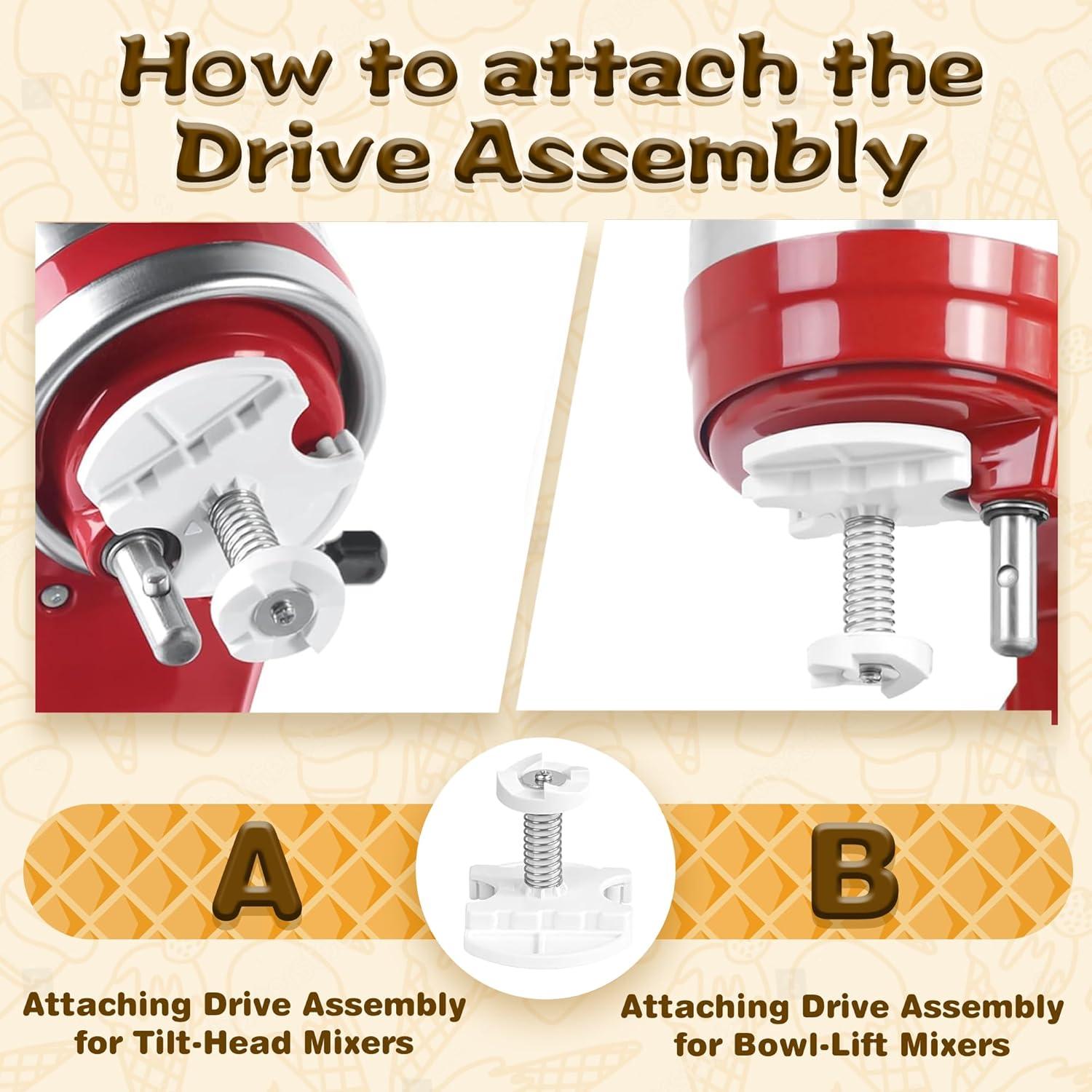 Accesorio para Hacer Helados FOKIEE para Batidoras KitchenAid 2L