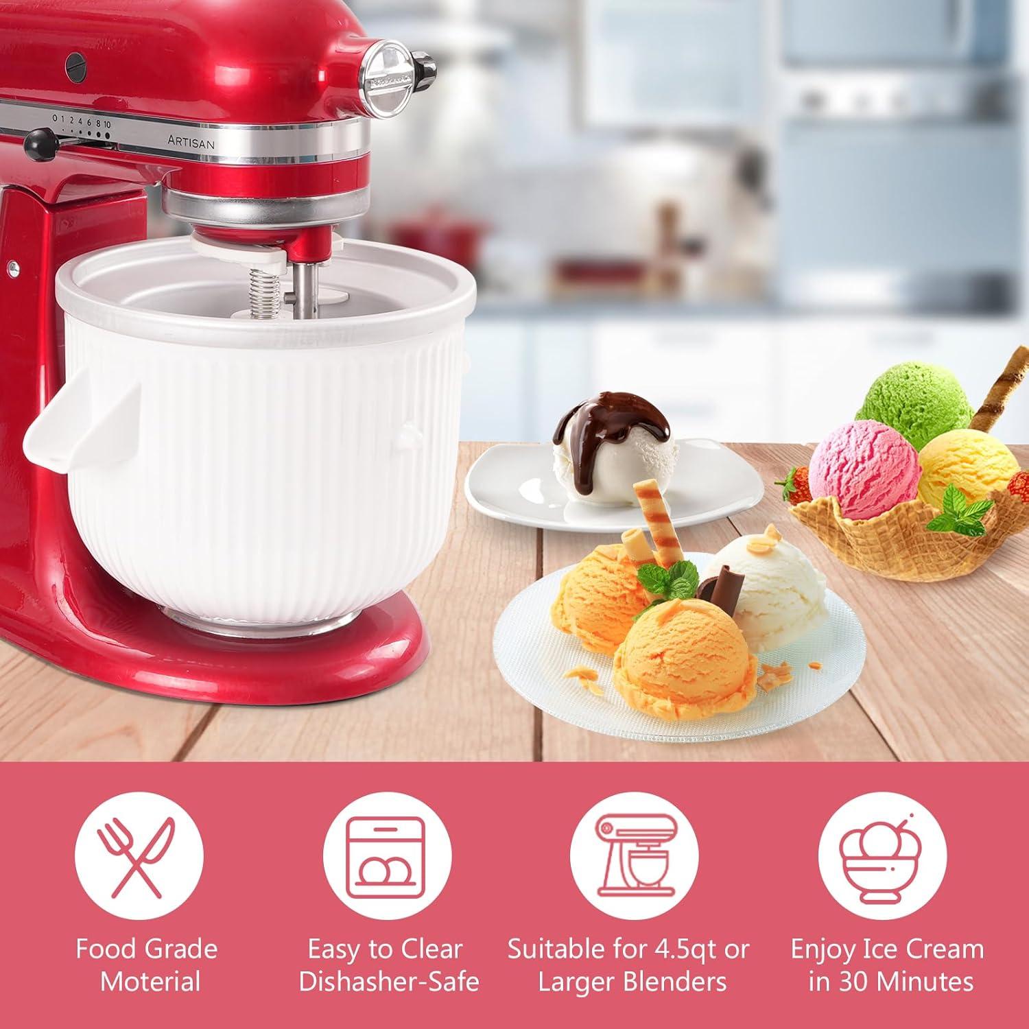 Máquina de Hacer Helados MEILEYII 2 Cuartos para Kitchenaid