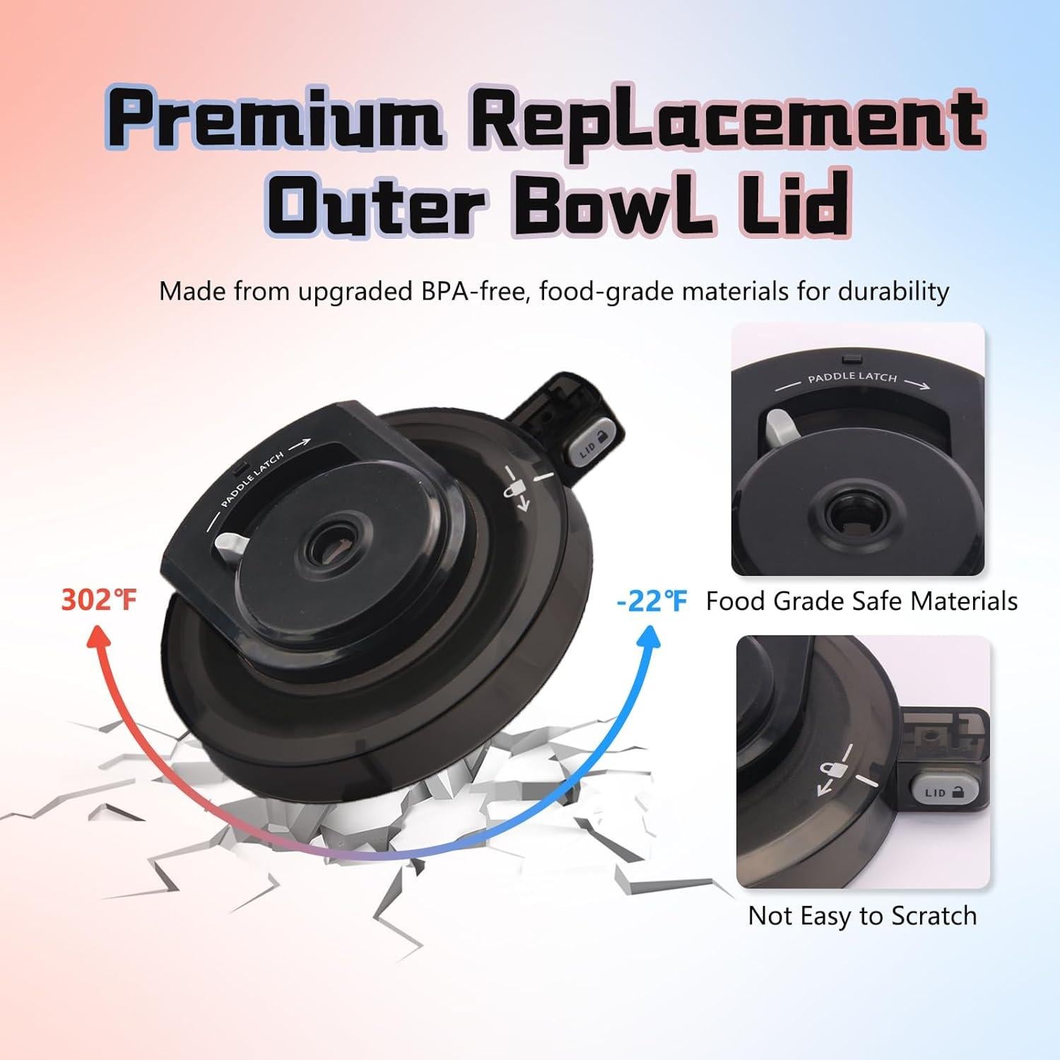 Tapa de Tazón Exterior Repuesto FIIOEOY NC500/NC501 Apta Lavavajillas