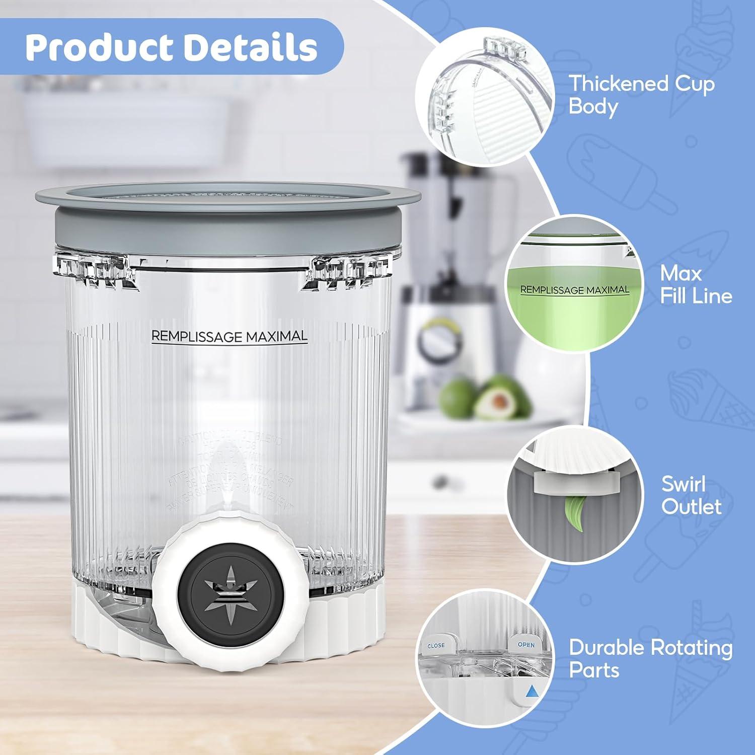 Paquete de 2 Pints y Tapas Ninja Swirl NC700 16oz